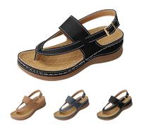 Womens Toe Post Sandals Roman Sandals Orthopedic Walking Sandal Comfortable Back Strap Sliders With Adjustable Buckle For Everyday Wear Arch Support Sport Sandal Lightweight Outdoor Sliders