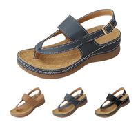 Womens Toe Post Sandals Roman Sandals Orthopedic Walking Sandal Comfortable Back Strap Sliders With Adjustable Buckle For Everyday Wear Arch Support Sport Sandal Lightweight Outdoor Sliders