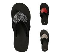 Women's Toe Separator, Fashion Glitter Stones Hearts Flip Flops Elegant Soft Slippers Slip On Bathing Shoes Platform Non-Slip Mules Lightweight Comfortable Slippers Beach Shoes for Holidays on the