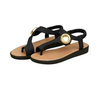 Women's Toe Separator Sandals, Summer Sandals, Ankle Strap Beach Shoes, Toe Ring, Platform Sandals, Elegant, Comfortable Mules, Lightweight, Breathable Slippers, Fashionable Slippers, black, 8 UK