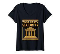 Womens Toga Party Security Guard Greek Celebration College Frat Boy V-Neck T-Shirt
