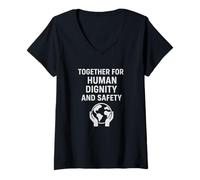 Womens Together for Human Dignity & Safety | Human Rights Day Gift V-Neck T-Shirt