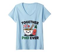 Womens Together Pho Ever Vietnam Travel Noodle Soup Pho Lover V-Neck T-Shirt