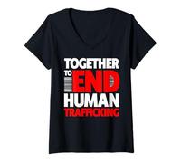 Women's Together to End Human Trafficking - End Human Trafficking V-Neck T-Shirt