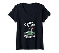 Womens Together were Under Par Couples Golf V-Neck T-Shirt