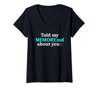 Women's Told My Memory.md About You Funny Programmer V-Neck T-Shirt