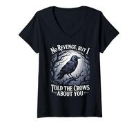 Womens Told The Crows About You Gothic Birds Animal Funny Crow V-Neck T-Shirt