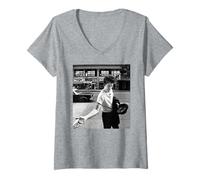 Women's Tom Waits Downtown Train Singer Photo By AJ Barratt V-Neck T-Shirt