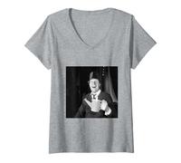 Womens Tommy Cooper Magic Fez Hat Comedian Comedy Legend 1965 V-Neck T-Shirt
