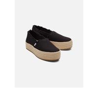 TOMS Women's Valencia Canvas Flatform Espadrilles - Black - UK 6