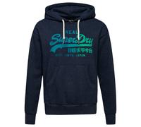Superdry Tonal Vintage Logo Graphic Hoodie Blue S Woman