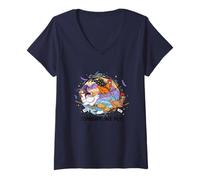 Womens Tonight WE Fly Chicken Witch Halloween Broomstick Spooky Fun V-Neck T-Shirt