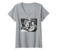 Womens Tony Iommi Black Sabbath Guitarist At Home 1975 V-Neck T-Shirt
