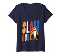 Womens Tony The Tiger Basketball Slam Dunk Frosted Flakes Cereal V-Neck T-Shirt