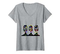 Womens Tony! Toni! Toné! - Colorful Faces V-Neck T-Shirt