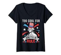 Womens Too Cool for British Rule V-Neck T-Shirt