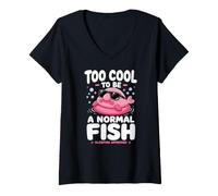 Women's Too Cool to Be A Normal Fish Blobfish Approved V-Neck T-Shirt