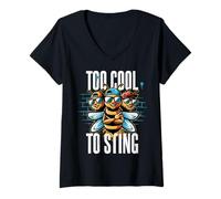 Womens Too Cool to Sting. Bold, Unbothered. The bee gang. V-Neck T-Shirt