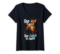 Womens Too HOT to Handle Too Cold to Care V-Neck T-Shirt