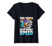 Womens Too Much is Never Enough Speed Rider V-Neck T-Shirt
