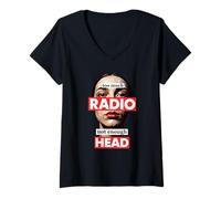 Women's Too Much Radio Not Enough Head Meme V-Neck T-Shirt