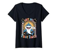 Womens Tooth Fairy I Lost My First Tooth Shark V-Neck T-Shirt