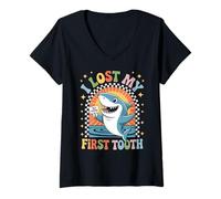 Womens Tooth Fairy I Lost My First Tooth Shark V-Neck T-Shirt