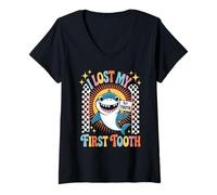 Womens Tooth Fairy I Lost My First Tooth Shark V-Neck T-Shirt