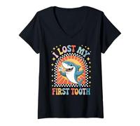 Womens Tooth Fairy I Lost My First Tooth Shark V-Neck T-Shirt