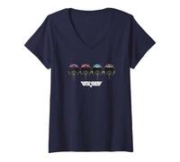 Womens Top Gun Maverick & Co Pilot Helmets V-Neck T-Shirt