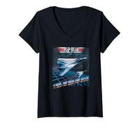 Womens Top Gun Retro Chrome The Need for Speed Action Movie V-Neck T-Shirt