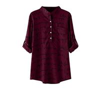Women's Top Shirt Long Sleeve Outdoor Ultra Soft Millennial T-Shirt Sexy Tops Ladies Party, Wine Red, L
