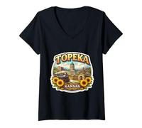 Women's Topeka Kansas Souvenir City State Capital Trip Memorabilia V-Neck T-Shirt