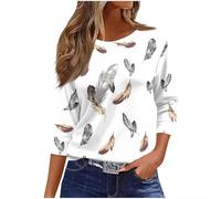 Womens Tops 3/4 Sleeve Tunic Blouse Casual Lightweight Comfort Shirts Crewneck Elegant Workout Dressy Tunic Blouse Vintage Loose Going Out T-Shirt Blouse Streetwear