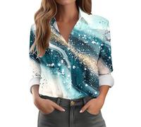 Womens Tops Button Down Shirts Business Casual Work Office Shirt Roll Up Long Sleeve Blouses Floral Print Collared Neck Blouses Dressy Trendy Loose Fit Ladies Tops for Spring Summe