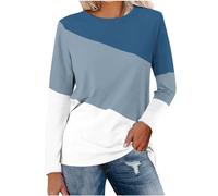 Womens Tops Casual Long Sleeve Jumpers Lightweight Crew Neck Tunic Sweatshirts Loose Solid Color Basic Undershirts Athletic Workout Top Autumn Winter Daily Sweatshirts