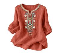 Womens Tops - Chiffon Cotton Blouse Sleeveless v Neck Longline Lagenlook Indian Style Chinese Style Party Capsule Wardrobe Beach Cream Mint Green Pink Plus Size Relaxed Shape Comfortable