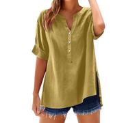 Womens Tops Oversized t Shirts for Women Vintage Drop Shoulder Short Sleeve Top Crewneck Tee Casual Letter Print Round Neck Summer Shirt for Teen Girls Jumpers Pullover Sweater(Yellow,4XL)