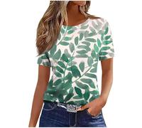 Womens Tops Short Sleeve T-Shirts Tunic Blouse Casual Lightweight Comfort Shirts Crewneck Elegant Workout Dressy Tunic Tops Vintage Loose Going Out T-Shirt Blouse Streetwear