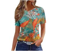 Womens Tops Short Sleeve T-Shirts Tunic Blouse Casual Lightweight Comfort Shirts Crewneck Elegant Workout Dressy Tunic Tops Vintage Loose Going Out T-Shirt Blouse Streetwear