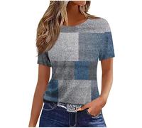 Womens Tops Short Sleeve T-Shirts Tunic Blouse Casual Lightweight Comfort Shirts Crewneck Elegant Workout Dressy Tunic Tops Vintage Loose Going Out T-Shirt Blouse Streetwear