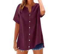 Women's Tops Size 14 Linen Crop Print Spring Vest Tops My Orders Women's Cotton Linen Shirts Solid Essentials Tunic Top Large Tshirts Casual Tee Blouses (01-B-Wine, XXXL)