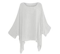 Womens Tops Summer Lightweight Round Neck Shirts Trendy Batwing Sleeve Comfy Blouses Solid Color Elegant Loose T Shirt Oversized Flowy Going Out Tee Top for Daily Holiday