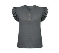 Women's Tops UK Clearance Cotton Linen T-Shirts Summer V Neck Short Sleeve T Shirts Lightweight Breathable Solid Color T-Shirt Ladies Tunic Top Linen Blouse Women Blouses Daily Wear Dark Gray