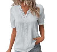 Womens Tops,Women's Clothing,Summer Lace V Neck Plain Lace Fashion Solid Color Elegant Short Sleeve Comfy Soft Tee Short Sleeve Loose Fit