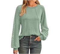 Womens Tops Womens Long Sleeve Tops Women Pleated Blouse Lace Women Top Blouses for Women Uk Long Sleeve Tops Items Women Tops for Women Uk Party Wear Women's Blouses & Shirts Green