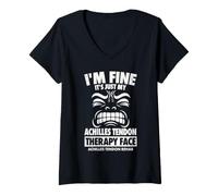 Women's Torn Achilles Tendon Rupture Surgery Funny Achilles Repair V-Neck T-Shirt