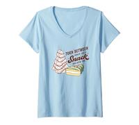 Women's Torn Between Lookin Like A Snack & Eating One Christmas Cake V-Neck T-Shirt