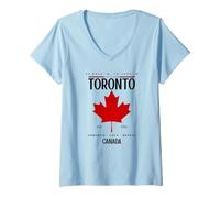 Women's Toronto Canadian Flag V-Neck T-Shirt