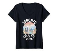 Women's Toronto Girls Trip 2026 Canada Vacation V-Neck T-Shirt